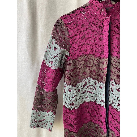 Topshop Boutique Lace 3/4 Sleeve Blouse - Picture 2 of 7